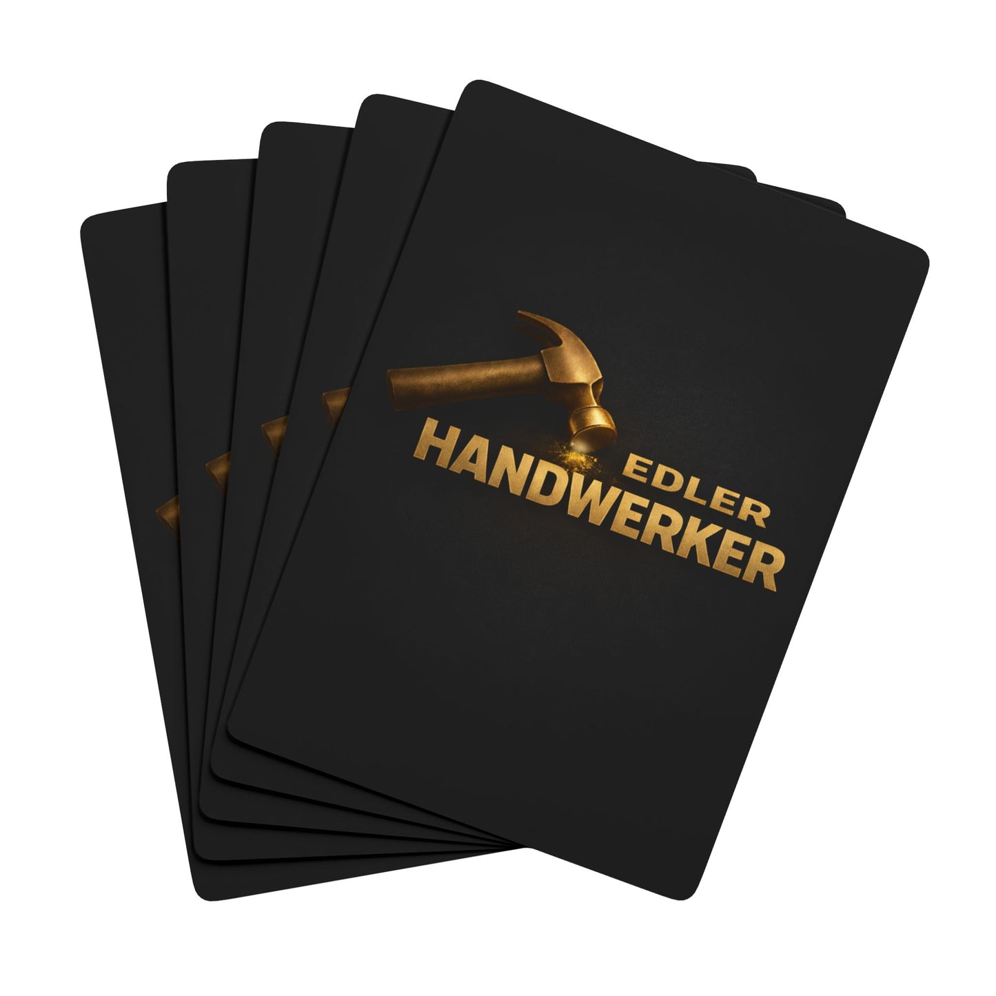 Edler Handwerker Schnapskarten – Schwarzes Design mit Gold Logo | Lustige Baustellen Karten